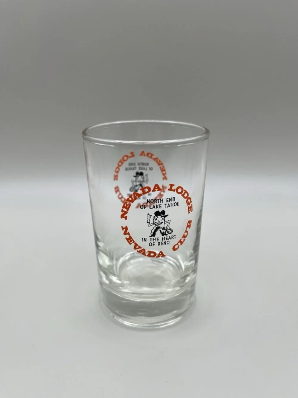VTG Nevada Lodge Reno Lake Tahoe Rocks Glass Casino Barware Mid Century MCM